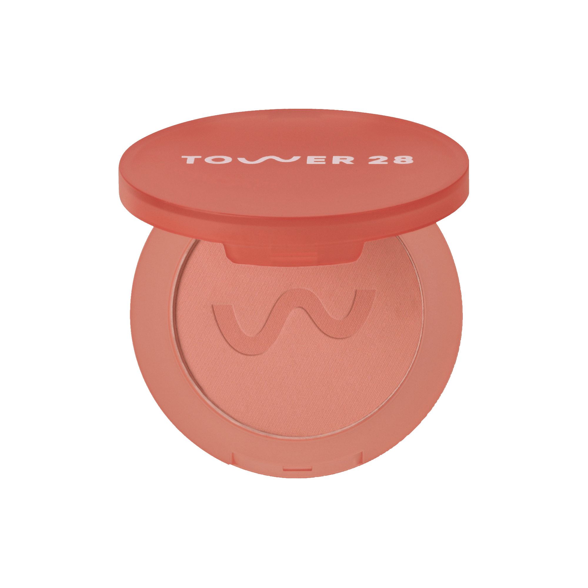 The Tower 28 Beauty GetSet™ Matte Powder Blush in the shade Long Beach Iced Tea. [Long Beach Iced Tea]