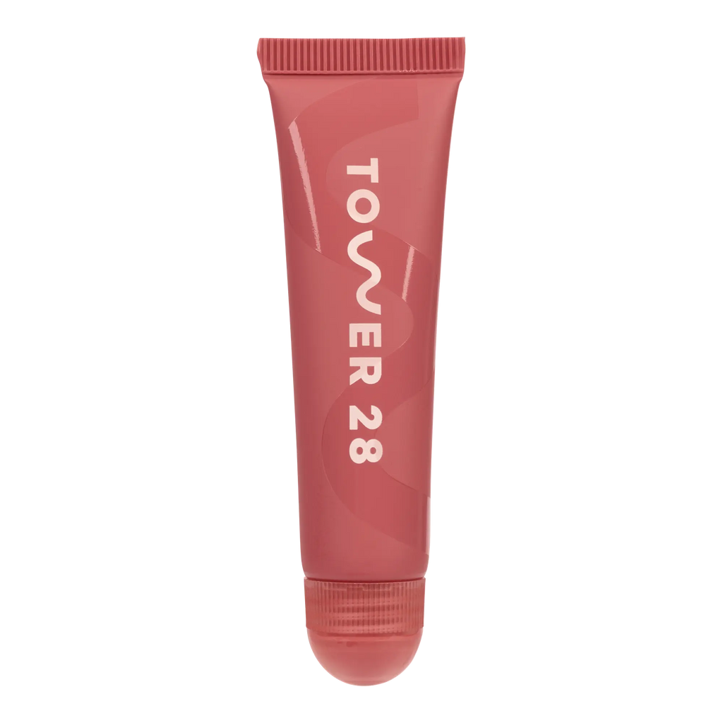 The Tower 28 Beauty LipSoftie® Lip Treatment in the shade Red Bean Mochi. [Red Bean Mochi]