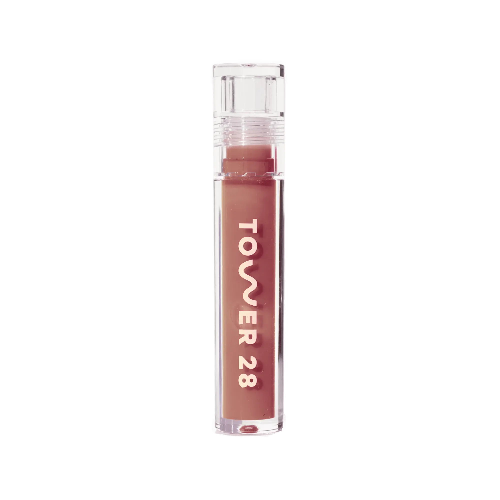 The Tower 28 Beauty ShineOn Lip Jelly in the shade Cashew. [Cashew]